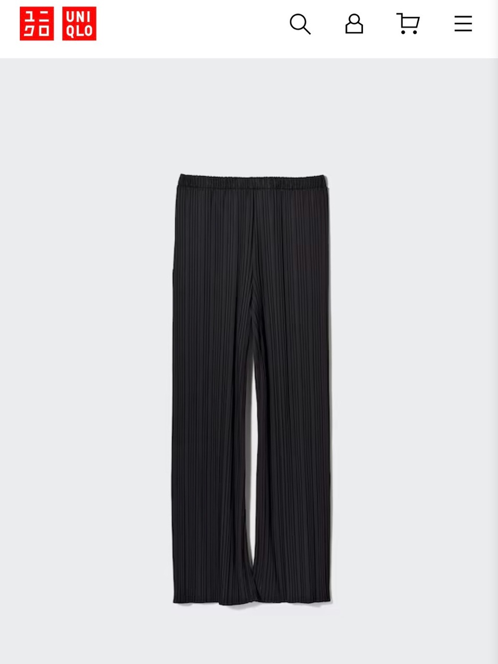 Uniqlo Black Pleated Wide-Leg Pants